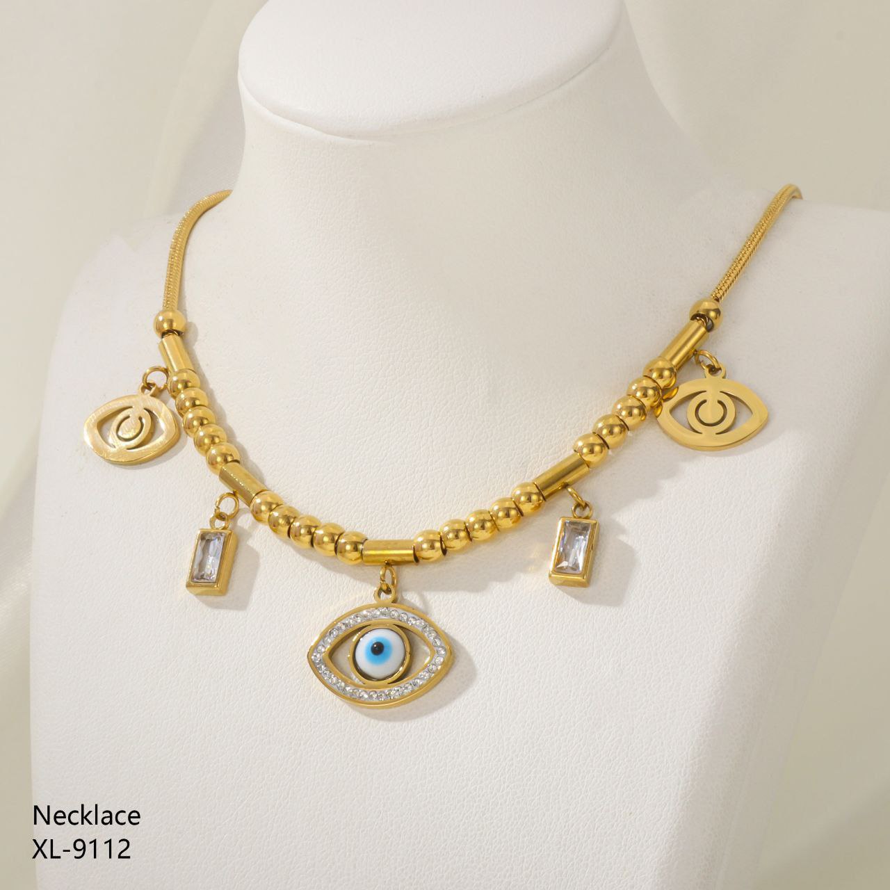 Crystal Evil Eye Charm Bracelet NCK-002