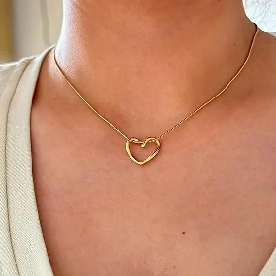 Dainty Heart Snake Chain Necklace NCK-009