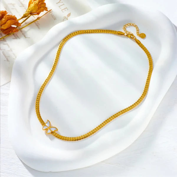 Butterfly Cuban Chain Necklace NCK-006