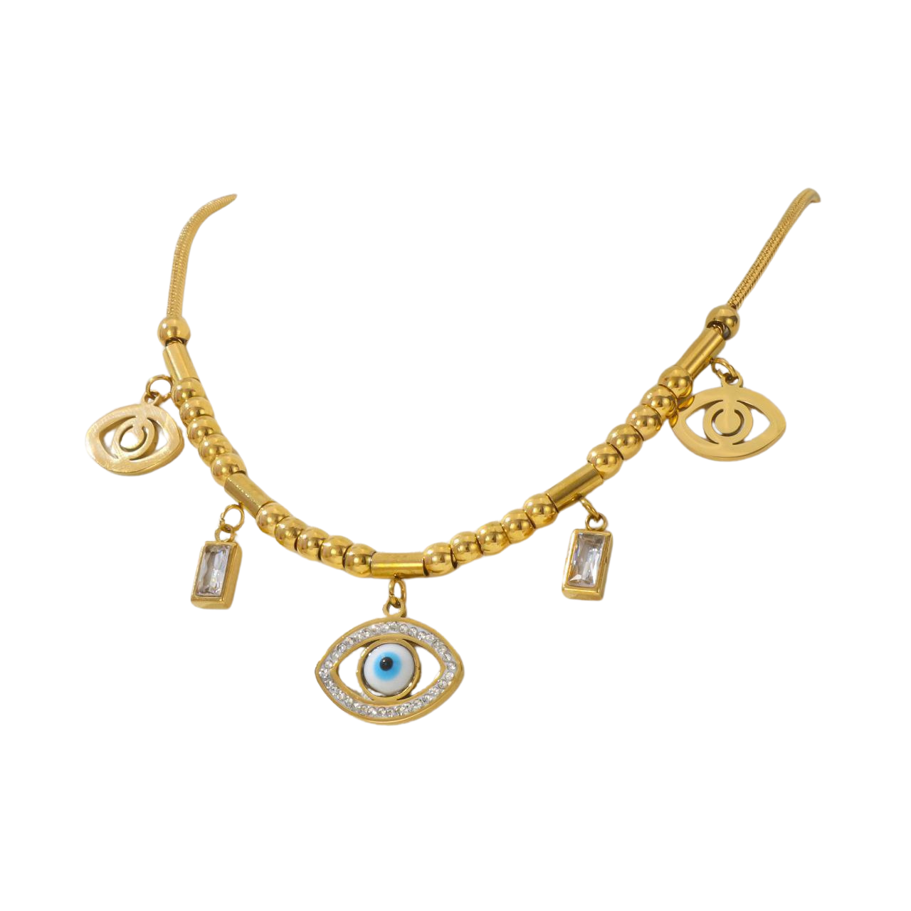 Crystal Evil Eye Charm Bracelet NCK-002