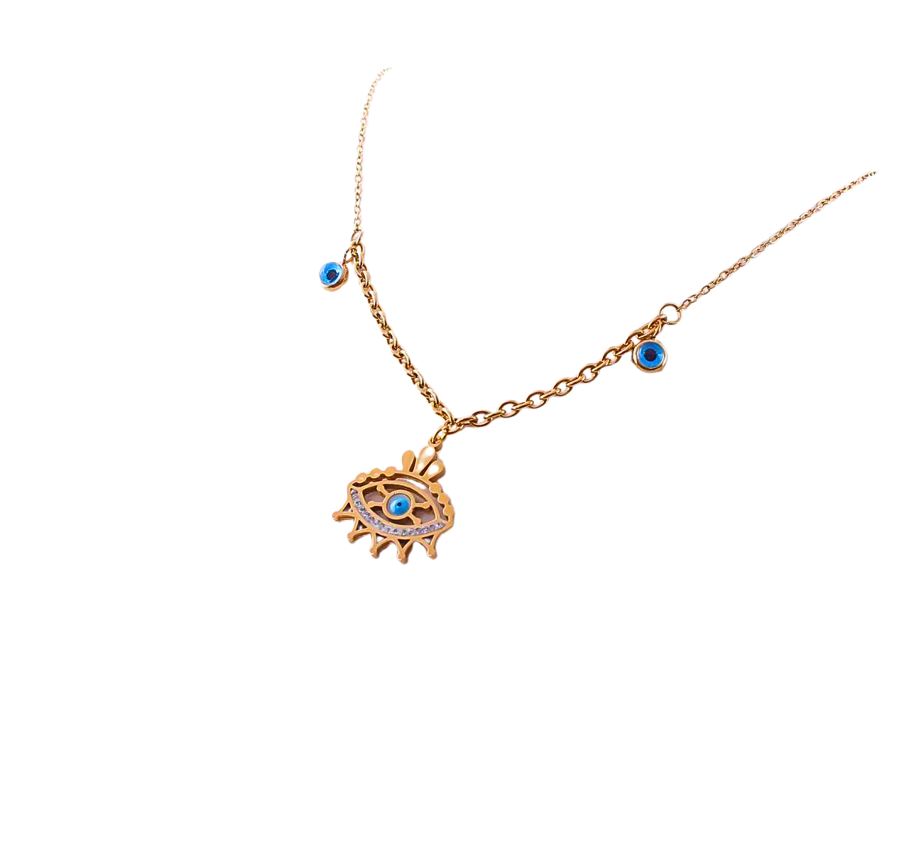 Triple Evil Eye Sun Ray Necklace NCK-011