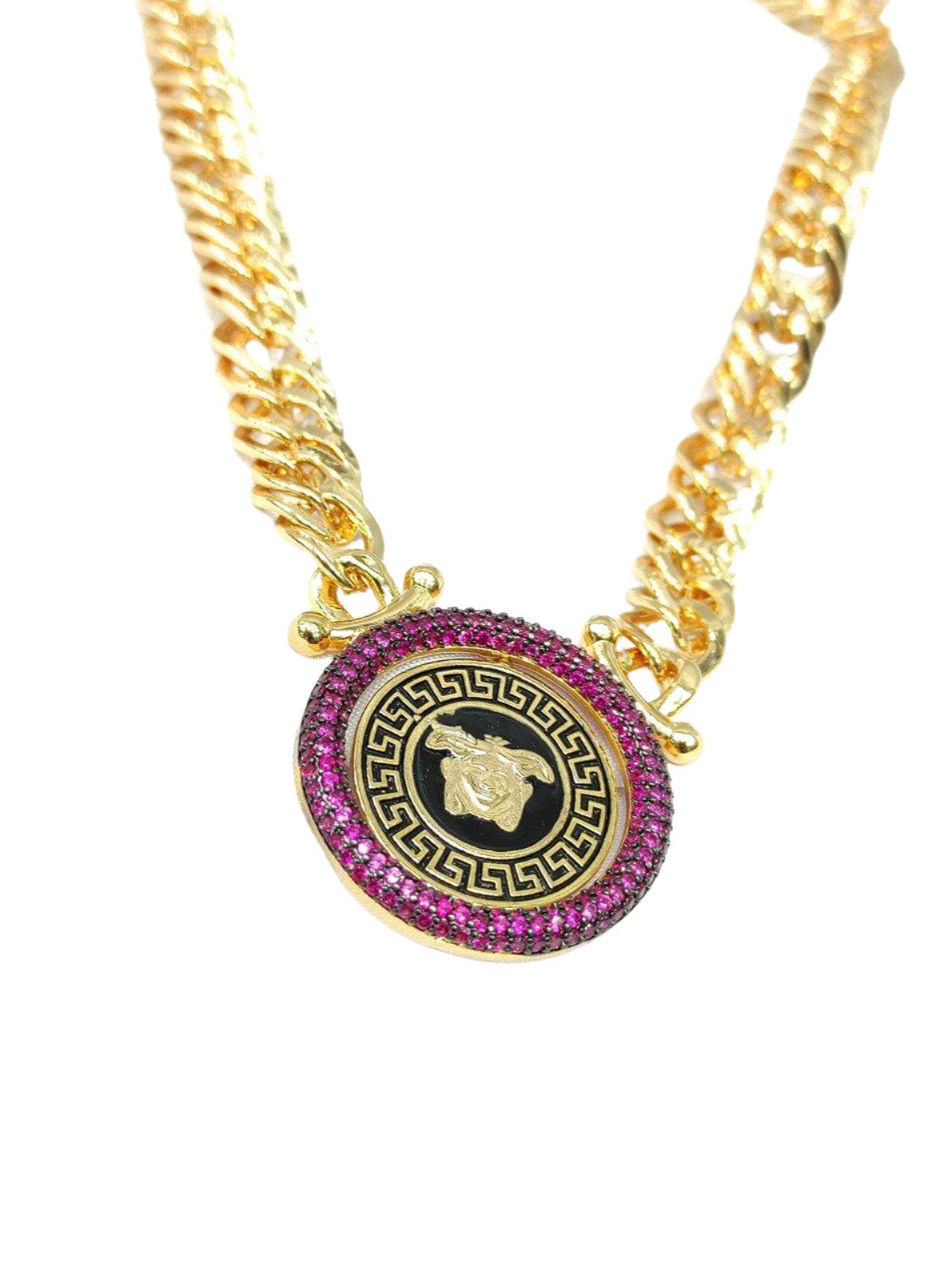 Medusa Crystal Cuban Chain Necklace NCK-019
