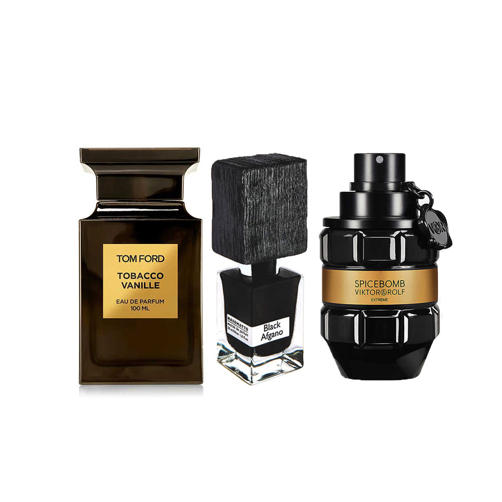 Tom Ford Tobbaco vanillia+Black Afghano+Spice Bomb Extreme