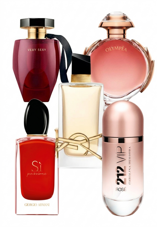 Very Sexy+Olympia+Si Passion red+Libre edp+212 Rose
