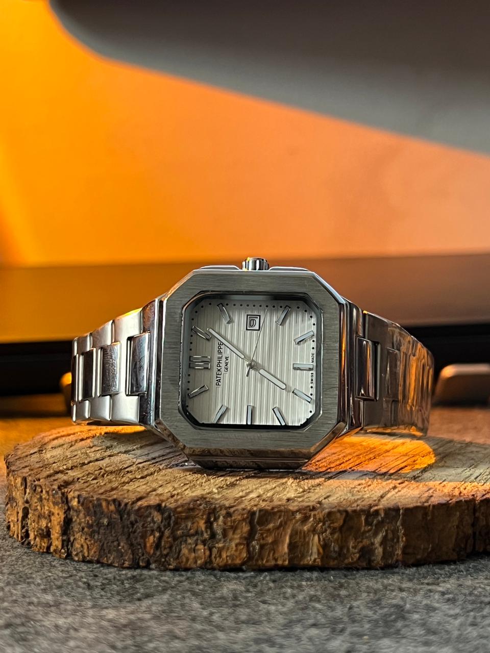 Patek Philippe Silver Dial Stainless Steel Watch